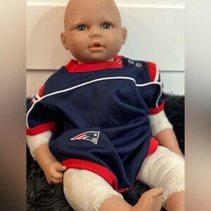 Reebok Patriots Baby Bodysuit 3–6M Red Navy NFL Team Apparel Snap Bottom